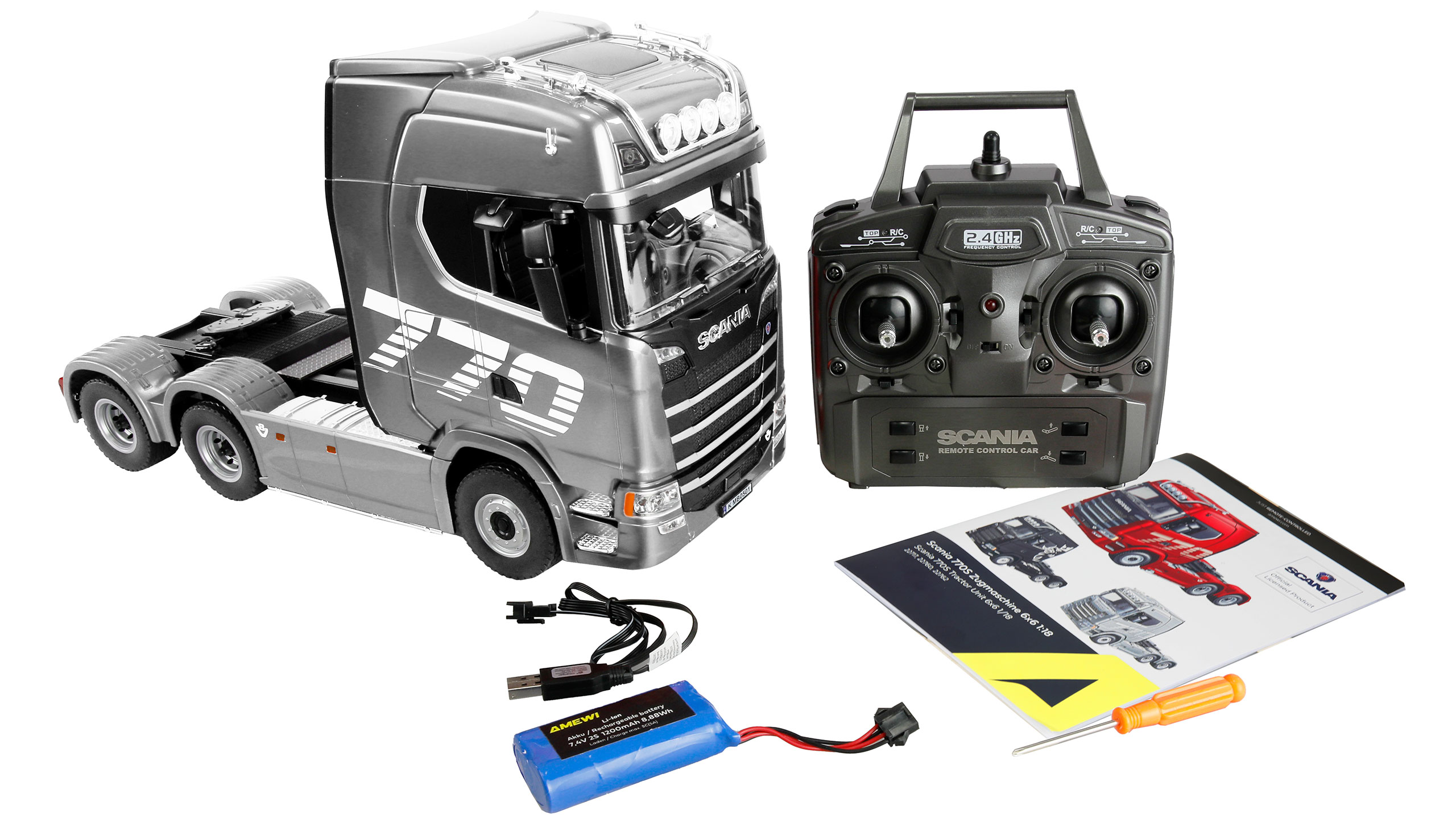 Scania 770 S Truck unit 6x4 1:18 RTR silver | 22762
